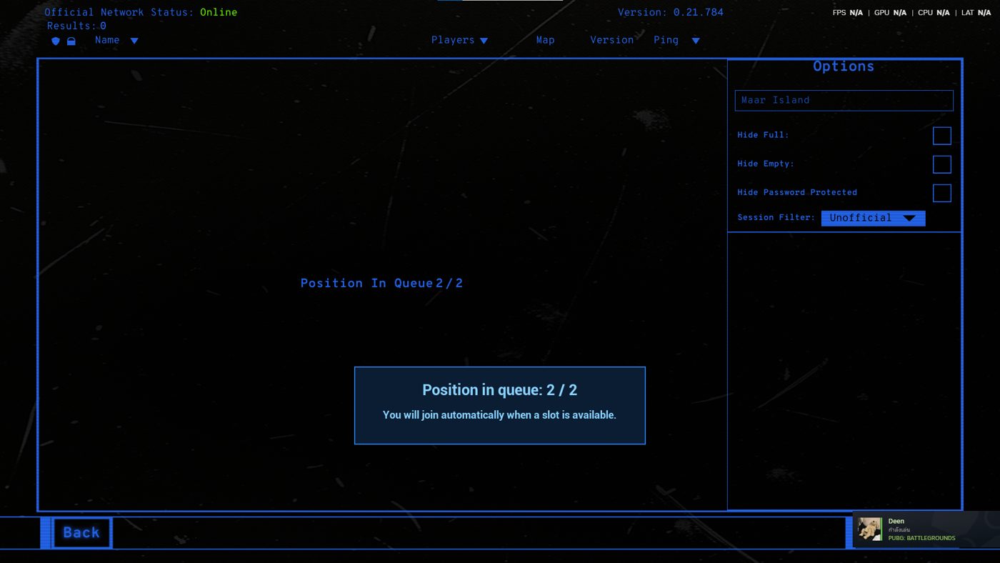 ในเกม: Position in queue 2 / 2